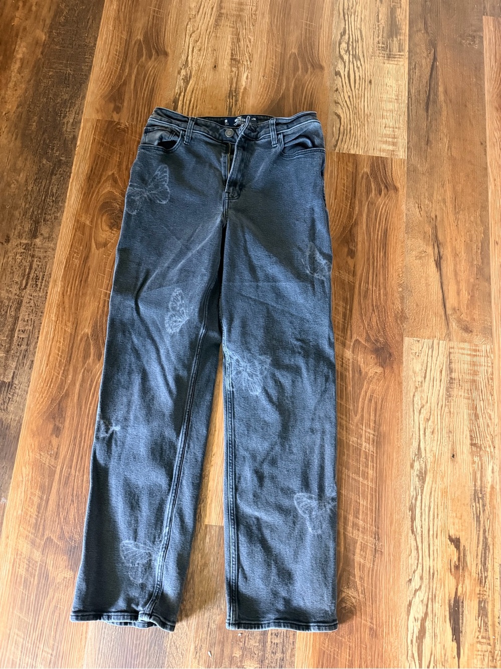 Hollister Black Denim Jeans with Branded Button ultra high rise